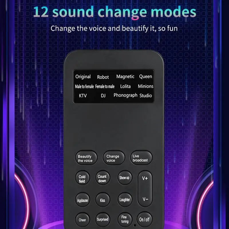 Mikrofonas Balso Keitiklis Mini Garso plokštė 12 Garso Keitiklis Režimai Balso Įrašymas Žaidimų Balso Keitiklis Kompiuterio Telefonas
