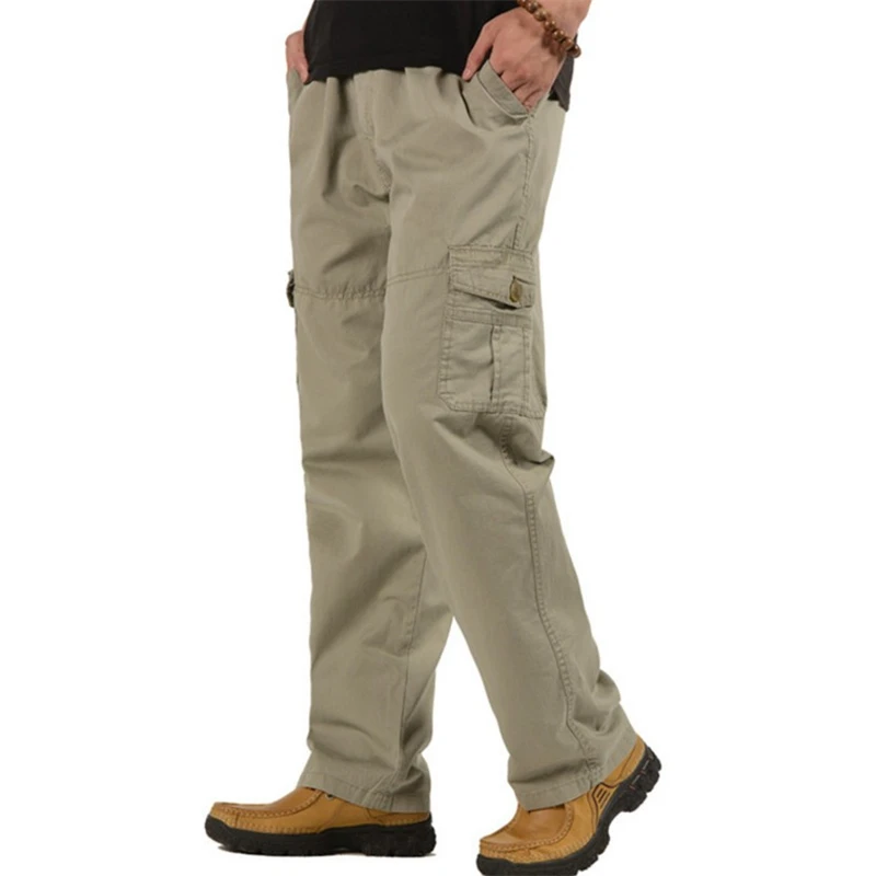 Vyriški Laisvalaikio Medvilnės Kelnės Pavasarį, Rudenį darbo drabužiai Laisvi Kovoti su Baggy Taktinės Kelnės Kariuomenės Karinių Krovinių Pants Plus Size 6XL