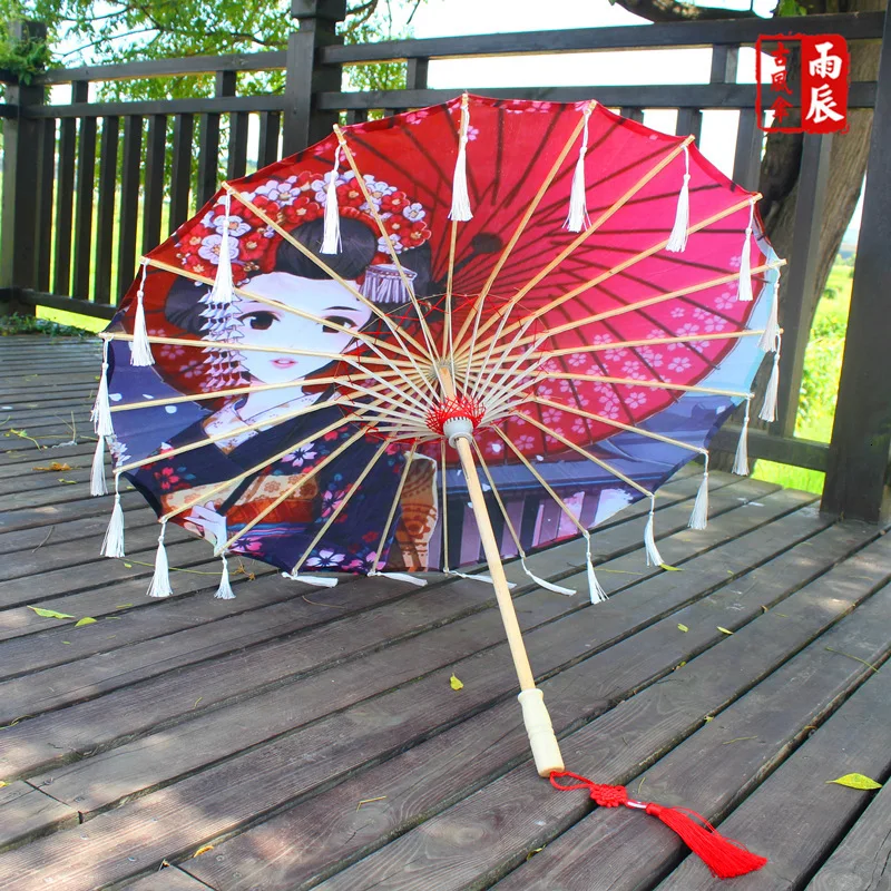Lietus-įrodymas, Kutai Šokių Skėtis ventiliatorius Senovės Hanfu Moteris Cos Prop Skėtis Fotografijos Alyvuotas Popieriaus Skėtis skėtis skėčiai