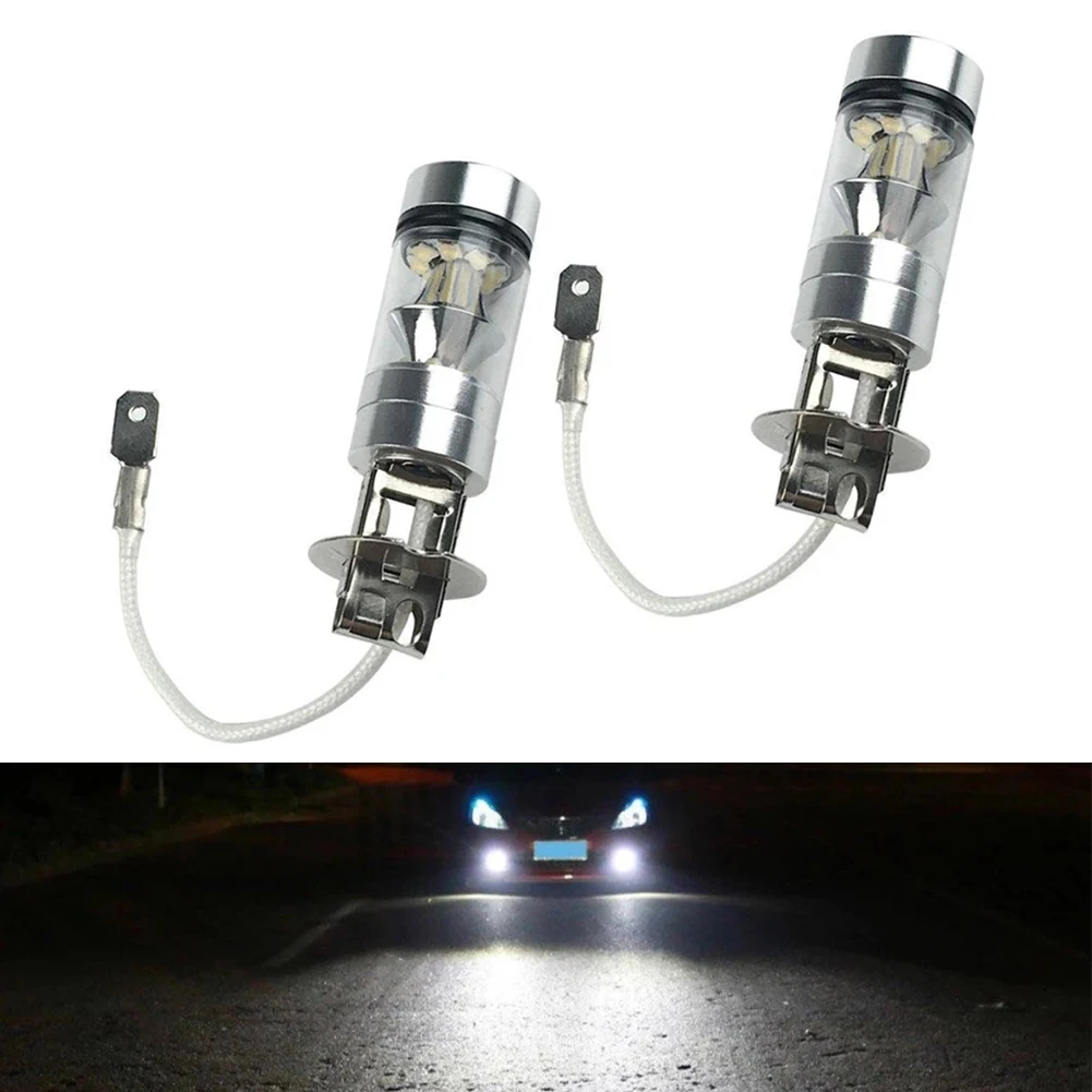 H3 Didelė Galia 100W Rūko Šviesos diodų (LED) Lemputę Automobilio Sunkvežimių Tiesioginis pakaitalas