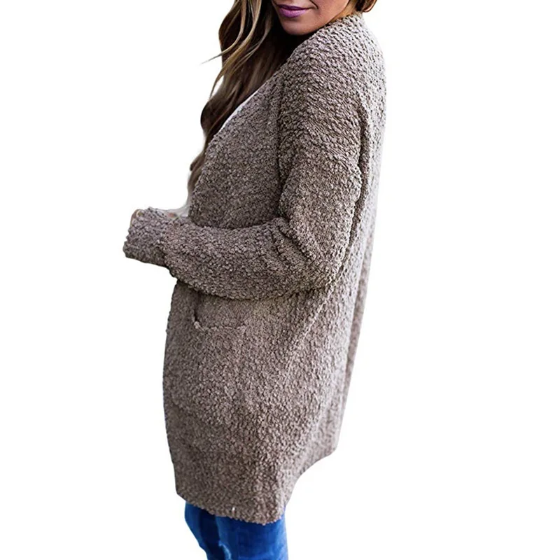 2020 m. rudens ir žiemos nauji megztiniai megztinis vientisų spalvų grūdų aksomo, dvivietis pocket cardigan megztinis