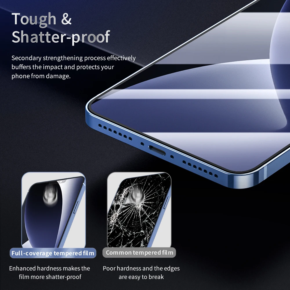 ROKO Visišką Grūdintas Stiklas iPhone 12 Pro Max Screen Protector, Atsparus Įbrėžimams Advanced HD Stiklo iPhone Mini 12