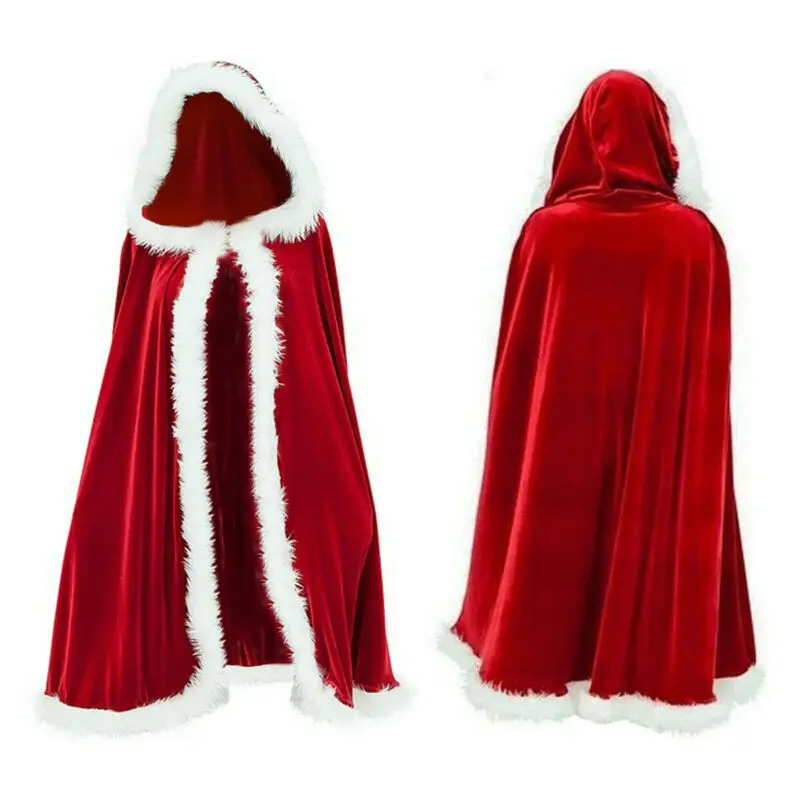 1.2 m Kalėdų Raudonos Aksomo Santa Claus Deluxe Apsiaustu Žaliojo su baltu Pūkuotas Apdaila Chalatą ilgomis Rankovėmis Rudenį, Žiemą Šilta Outwear