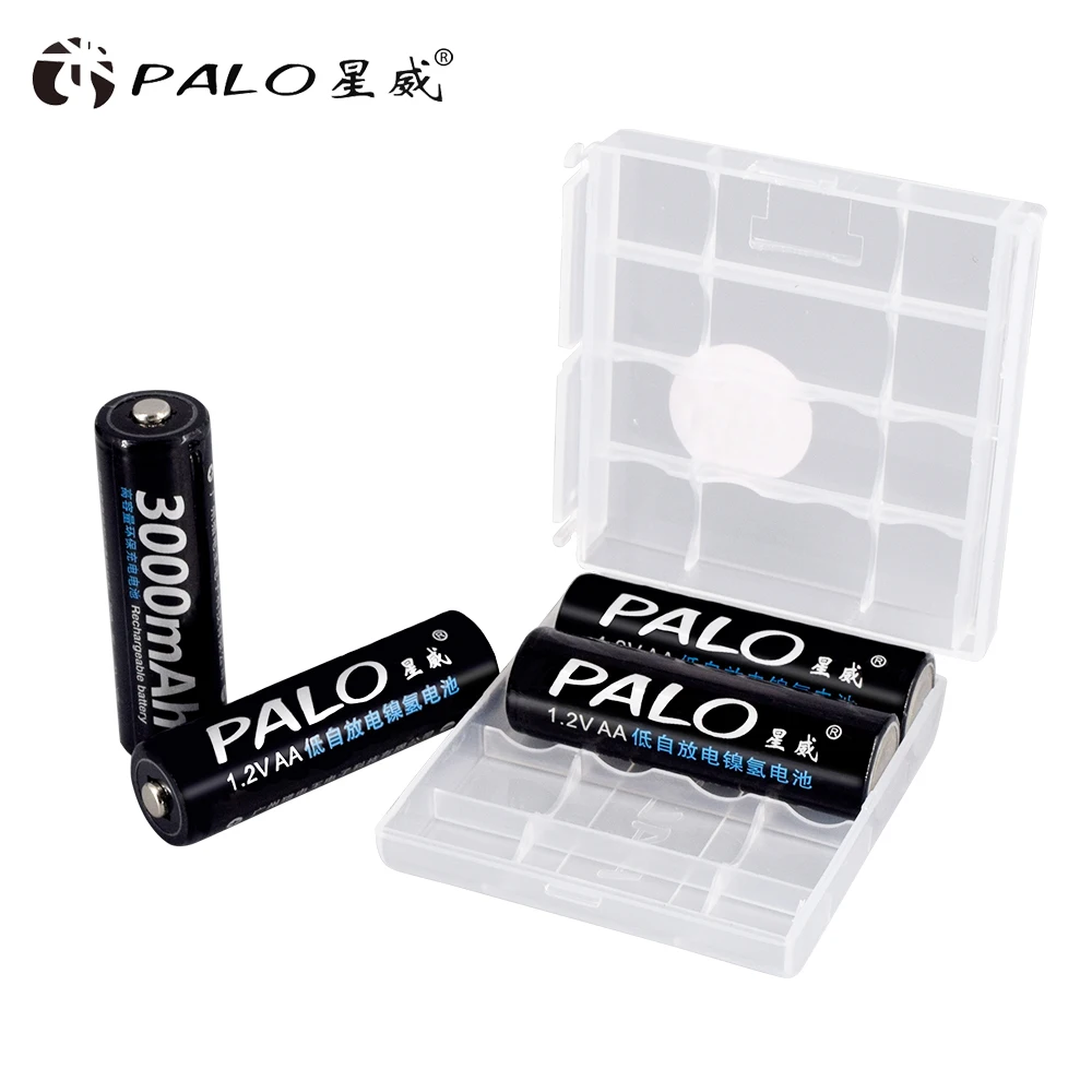 PALO 4Pcs/daug AA Įkraunamos Baterijos AA NI-MH 3000mAh 1.2 V Ni-MH 2A Baterijų recargables Batería Baterija fotoaparatas žaislai