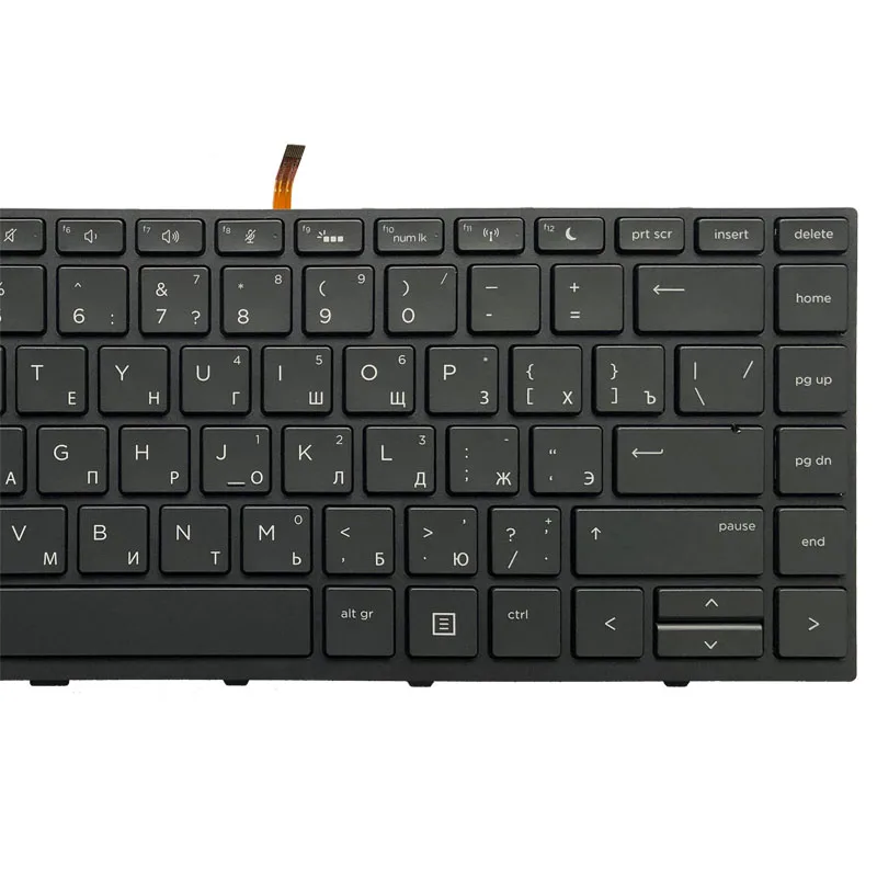 Rusijos nešiojamojo kompiuterio Klaviatūra HP Probook 430 G5 440 G5 445 G5 SG-87710-XAA X8B RU Apšvietimu su juodu rėmu