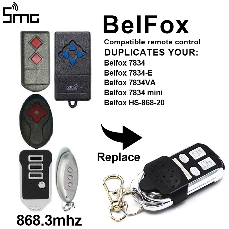 BELFOX 7843 BELFOX 7843-mini 7834-E 7834-VA HS-868-20 garažo vartų nuotolinio valdymo atidarytuvas klavišą, popierinės kopijavimo aparatų matricos vartų valdymo 868mhz