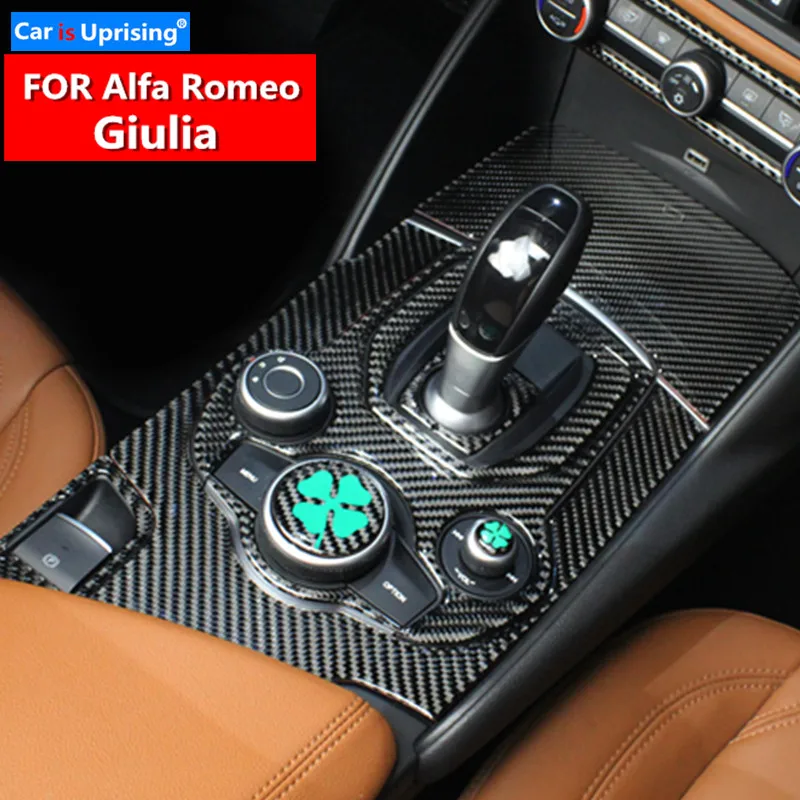 Už Alfa Romeo Giulia Stelvio 2017-2019 Automobilio Interjero lipdukai Anglies Pluošto Pavarų Perjungimo Skydelis italijos vėliava Apdaila, Automobilių Reikmenys