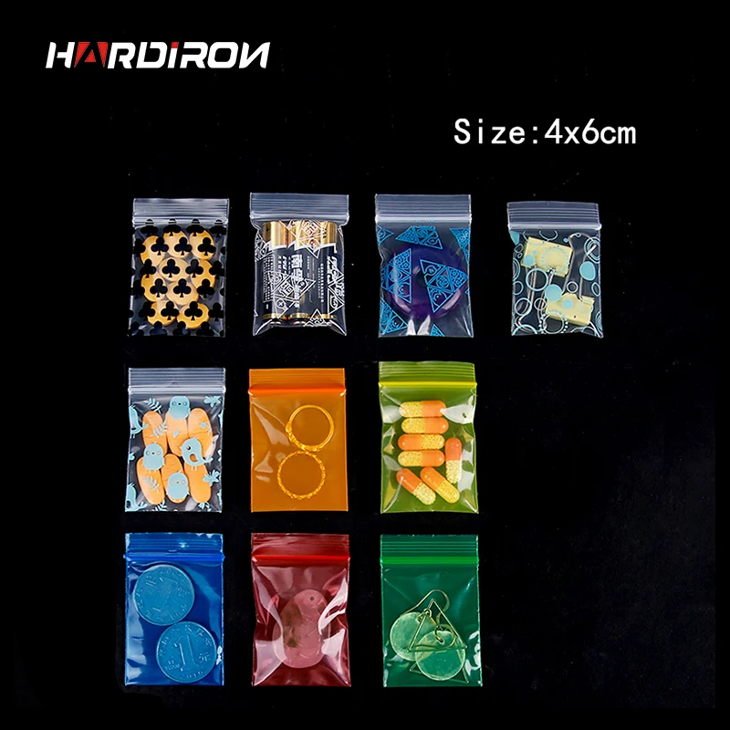 HARDIRON 4x6cm Sutirštės Skaidrus Zipper Lock Maišą Mielas Animacinių filmų Skaidraus Plastiko Maišą Papuošalai Saugojimo, Pakavimo Krepšys