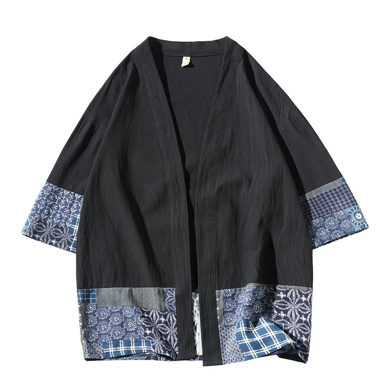 Japonų kimono tradicinių vyrų drabužiai Japonų kimono vyrų striukė vyrų kimono marškinėliai vyrams samurajus kostiumas AA001