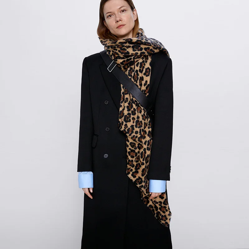 POBING Žiemos Skara Moterų Leopardas Spausdinti Minkštą Kašmyro Šalikai Apsiaustas Lady Skara Tirštėti Šiltas Poncho Unisex Pagrindinio Antklodė Pashmina