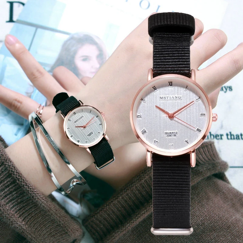 Moterys, Kvarciniai Laikrodžiai Relogio Feminino Ponios Žiūrėti Vandeniui atsparus Klasikinis Atsitiktinis Nailono Diržas Moterų Laikrodžiai Laikrodis Reloj Mujer