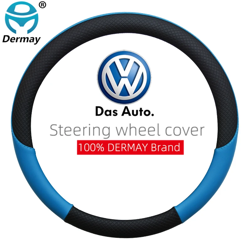 DERMAY Prekės Odos Automobilio Vairo Dangtelis VW Golf 4 MK4 Gti Auto interjero Priedai
