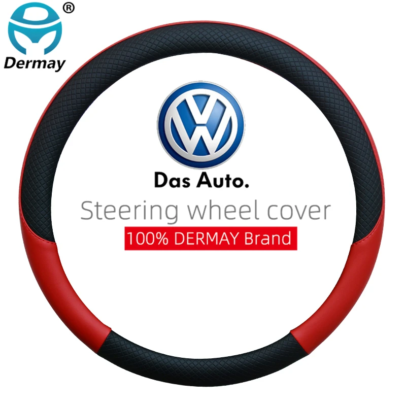 DERMAY Prekės Odos Automobilio Vairo Dangtelis VW Golf 4 MK4 Gti Auto interjero Priedai