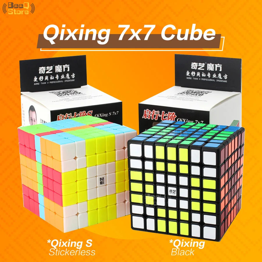Qiyi Qixing 7x7x7 Kubo Greitis Qixing S 7x7 Juoda Stickerless Magic Cube Profesinės QixingS 7*7 Cubo Magico Žaislai Vaikams