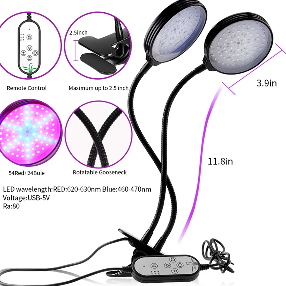 30W USB LED Augti Žiburiai Visą Spektrą Fitolampy Fito Lempa E27 Fito-Lempos Kambarinių Gėlių, Daržovių, Augalų Auga Prekes