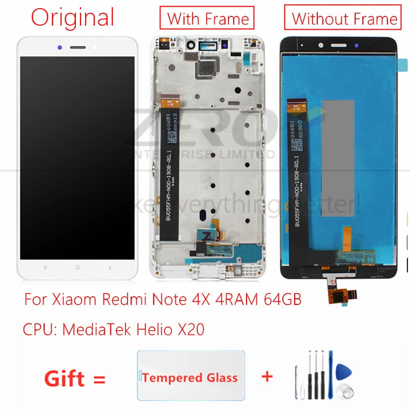 Originalą Xiaomi Redmi Pastaba 4X MediaTek LCD Ekrano Rėmelis LCD Ekranas Redmi Note4X Gel x20 Jutiklinis Ekranas skaitmeninis keitiklis Dalys