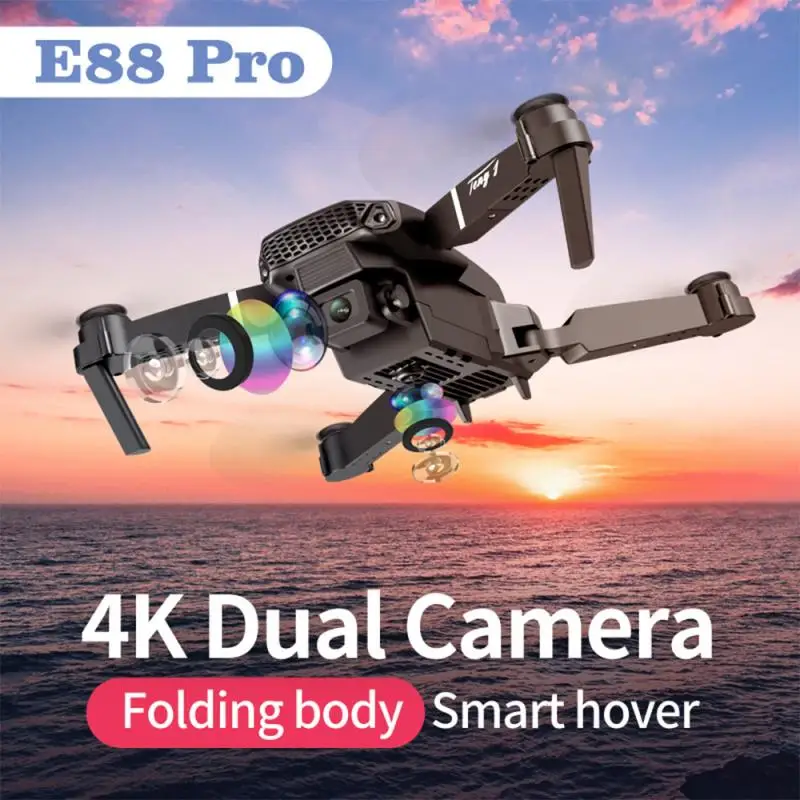 E88 Pro RC Drone 4k HD Dual Camera UAV 1080P WiFi FPV Drone Aukštis Išsaugojimo Mini Quadcopter Sraigtasparnis Orlaivių Platus Kampas