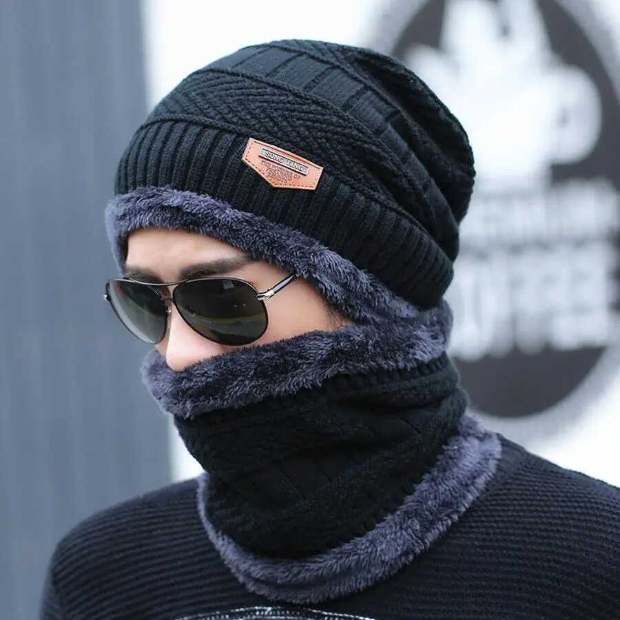 2019 naujas žiemos mados atsitiktinis megzti skrybėlę vyrų, be aksomo storas šiltas dangtelis lauko vėjo šalto skrybėlės