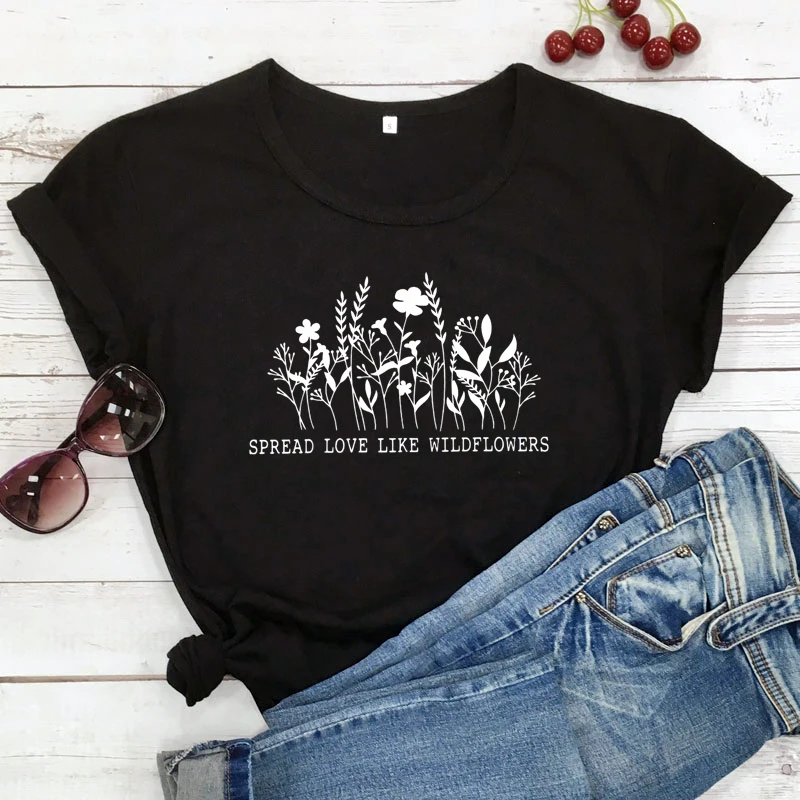 Skleiskite Meilę, Kaip Polne T-shirt, Derliaus Moterų Boho Gerumo Viršūnes Tees Estetinės Vasaros Lady Krikščionių Įkvepiantį Marškinėlius