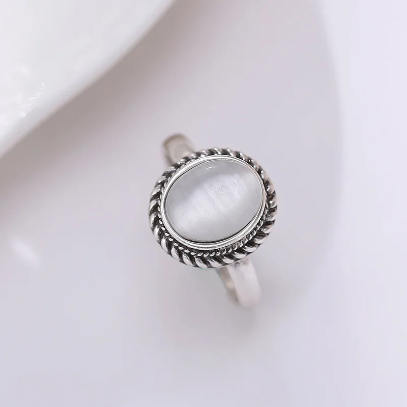 Europos 925 sidabro Opalas žiedas ŽIEDAS Moterų Crystal nuo Swarovskis Paprastas Prabangos safyro žiedas Anti-alerginių Kalėdų dovana