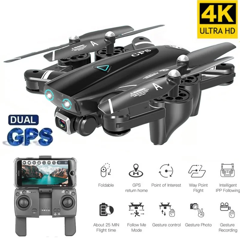 Naujas GPS Drone Su 4K vaizdo Kamera Smart RC Quadcopter Tranai HD 1080P WIFI FPV Sulankstomas Off-Taškų Plaukioja Nuotraukų, Vaizdo Dron Sraigtasparnis