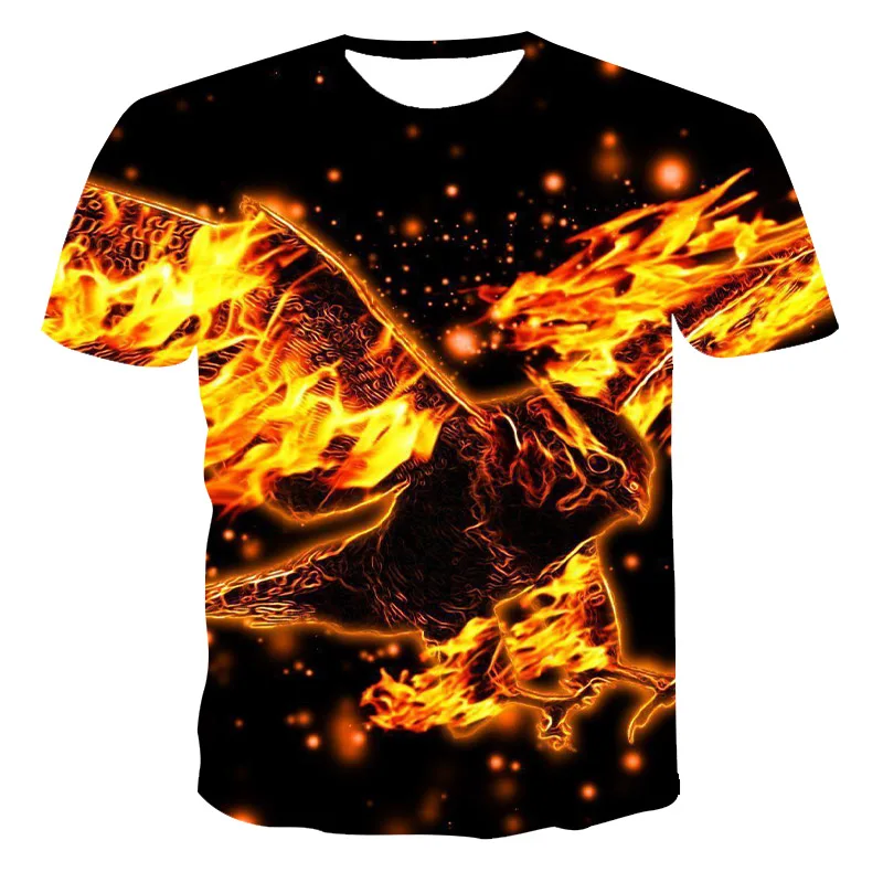 Vyrų Drabužiai Naujas Vasaros marškinėliai Vyrams Streetwear Trumpas Rankovės Tees Viršūnes Gražių Vyrų Drabužiai Atsitiktinis 3D Spausdinimo firebird Marškinėlius