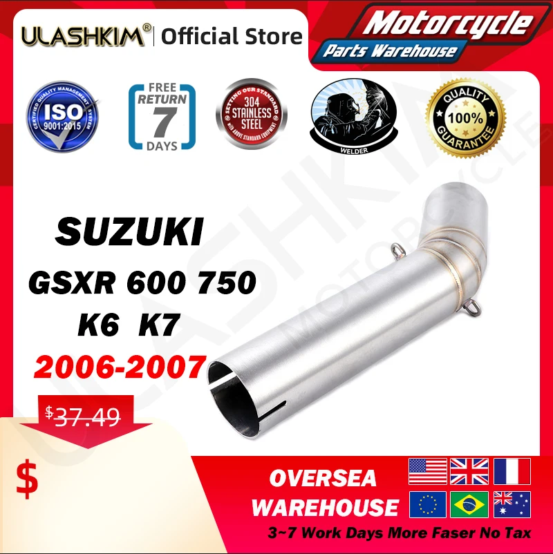K7 GSXR 600 750 GSXR700 GSXR750 dujų Išmetimo Duslintuvo Vidurinės Nuorodą Vamzdis Pilnas Sistemos Slydimo Ant Suzuki GSX R600 R700 R750 K7 K8
