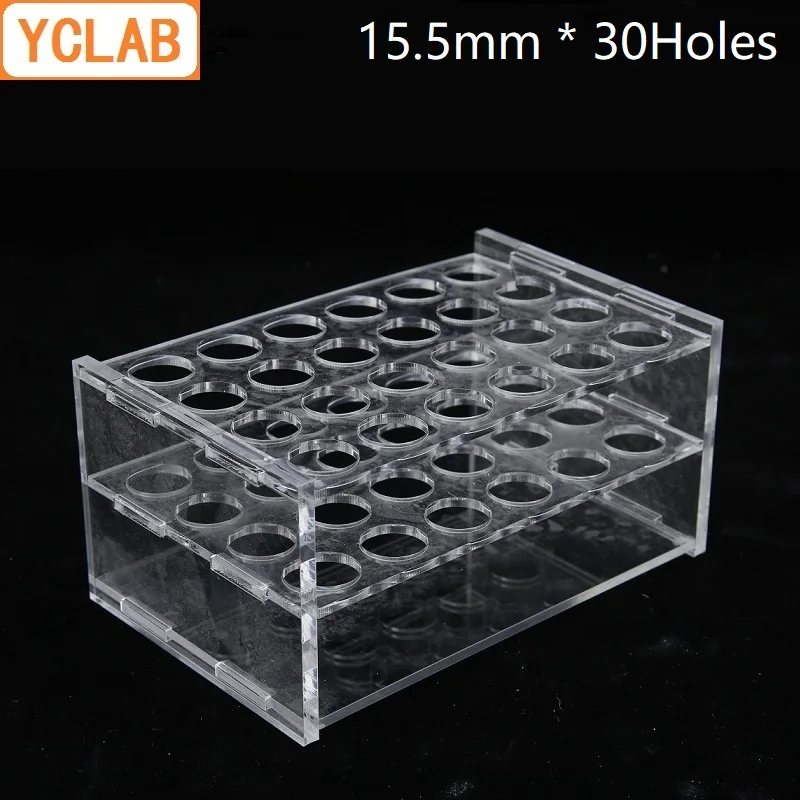 YCLAB 15.5 mm * 30Holes Mėgintuvėlį Stovo Akrilo Organinis Stiklas PMMA polimetilmetakrilatą Lab Plasticware