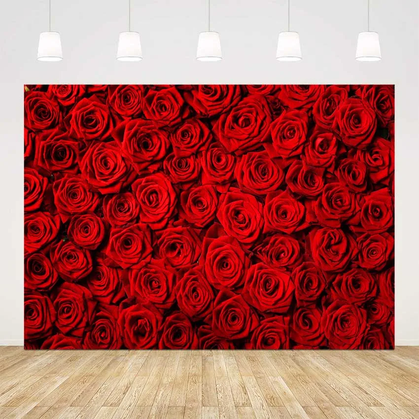 Raudona rožė gėlių fonas fotografijai valentino dienos fonas, foto studija vestuvių dušas gėlių photo booth fone