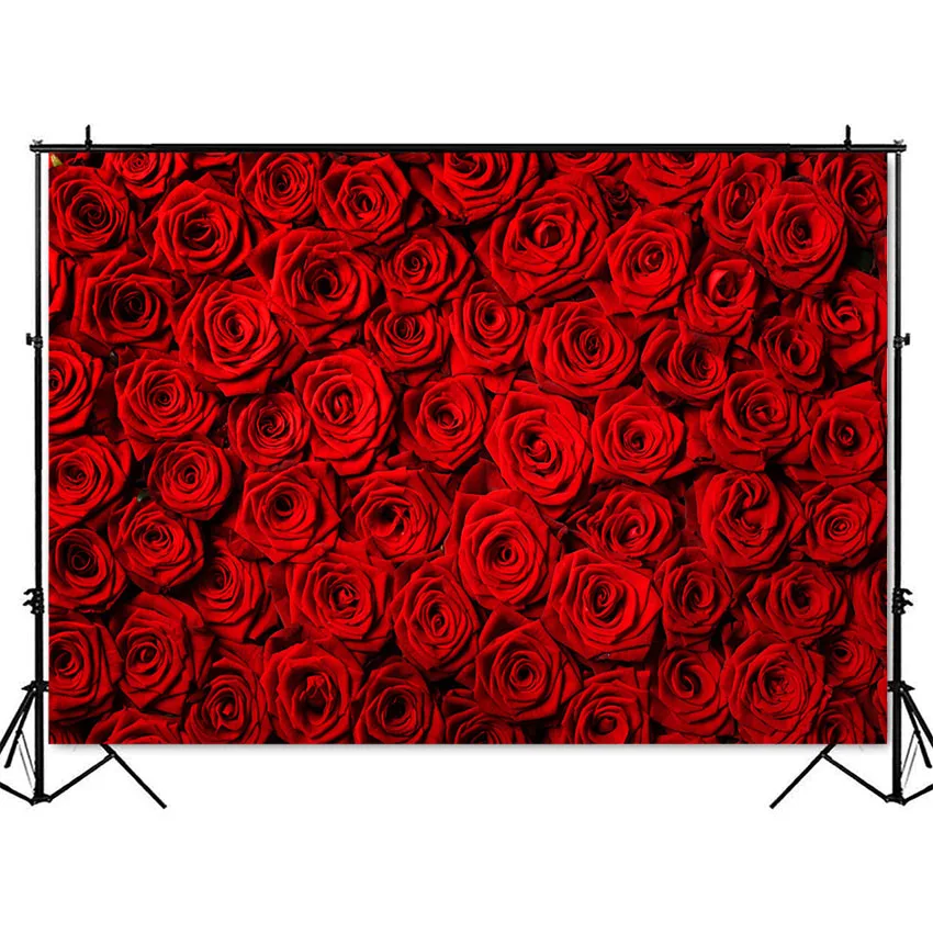 Raudona rožė gėlių fonas fotografijai valentino dienos fonas, foto studija vestuvių dušas gėlių photo booth fone