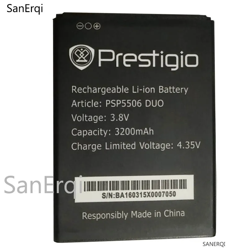 Baterija Prestigio Malonės Q5 PSP5506DUO PSP5506 PSP 5506 DUO Aukštos Kokybės 3.8 V 3200mAh Pakeitimo