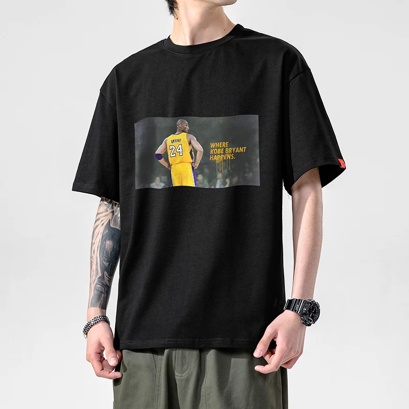 Vyrai trumpomis Rankovėmis T shirts Streetwear už 2021 m. vasaros mados drabužių Paaugliams Atminimo Laker Kobe Bryant grafinis atspausdintas viršuje tees