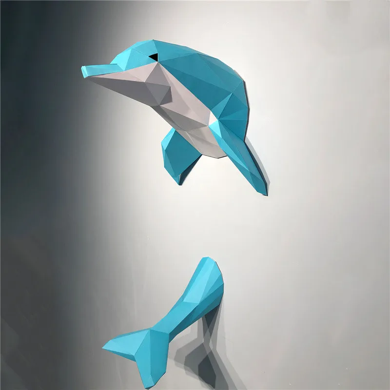 74cm 3D Mielas Delfinų Gyvūnų Kūrybos Popieriniai 