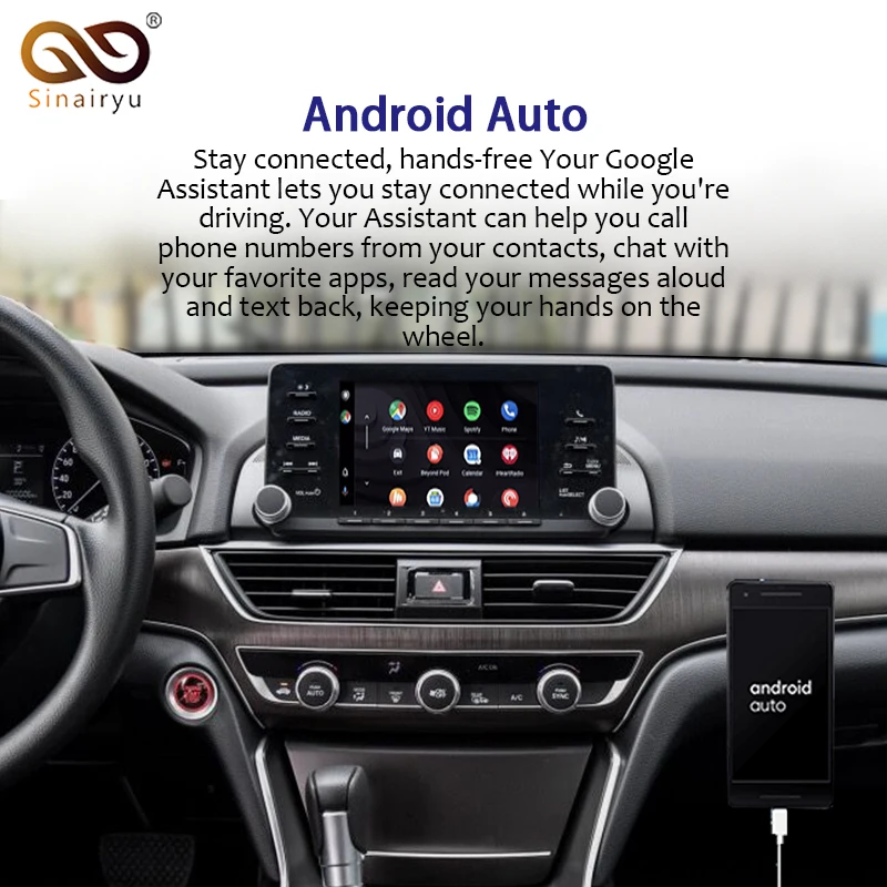 Sinairyu Belaidžio CarPlay Parama Android Auto Sąsaja Honda Dešimt kartos Accord