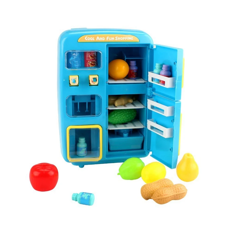 Modeliavimo Šaldytuvas Nustatyti Vaikų Apsimesti Žaisti Namas Virimo Įrankiai, Stalo Įrankiai, Rinkinys Vaisių Žaislas Mergina Lėlės Namas Žaisti Žaislas