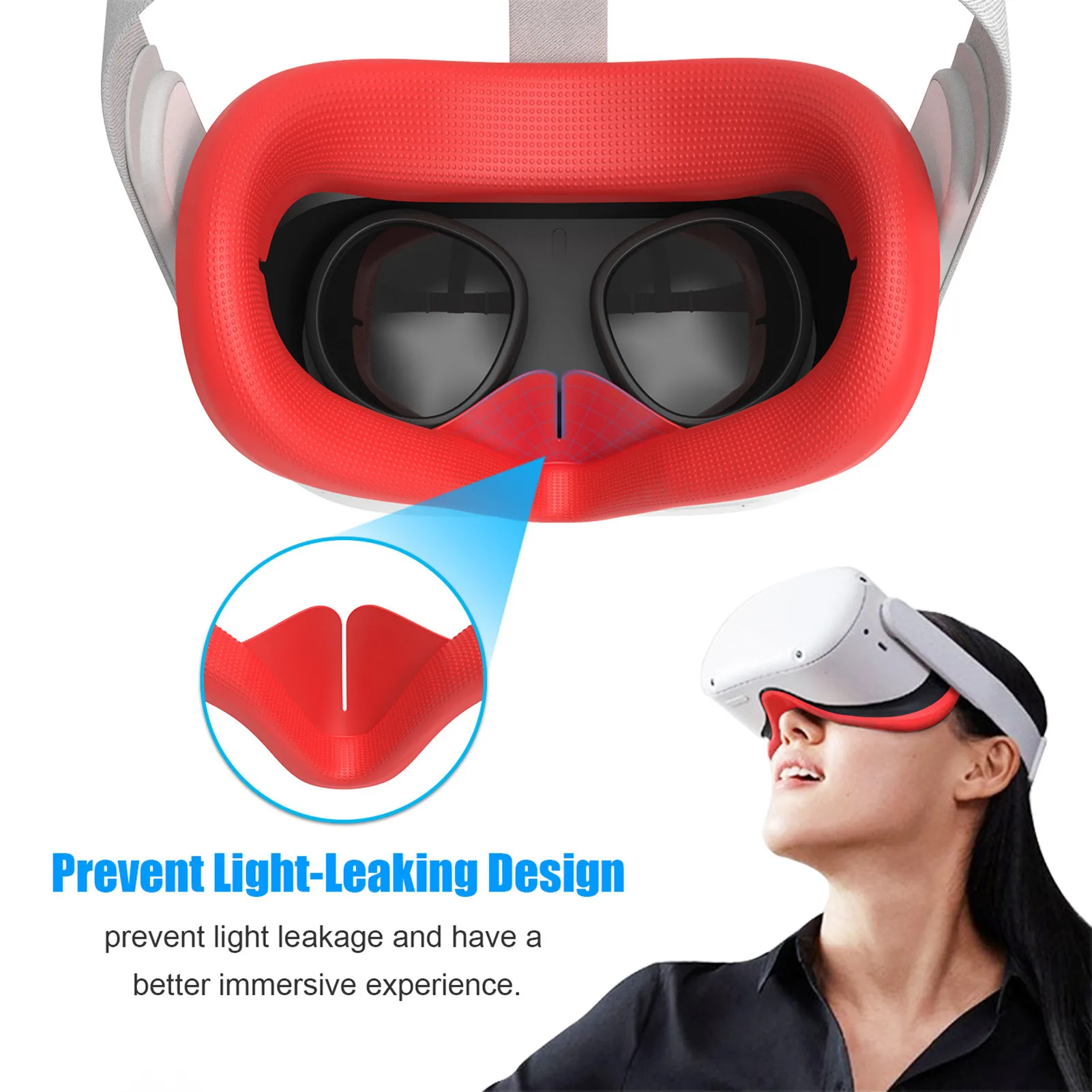 Silikono Paviršius Padengti Pagalvėlių Oculus Quest 2 VR Ausines Minkštas Patogus Anti-light nuotėkio Paramos nešioti akinius Akių Padas