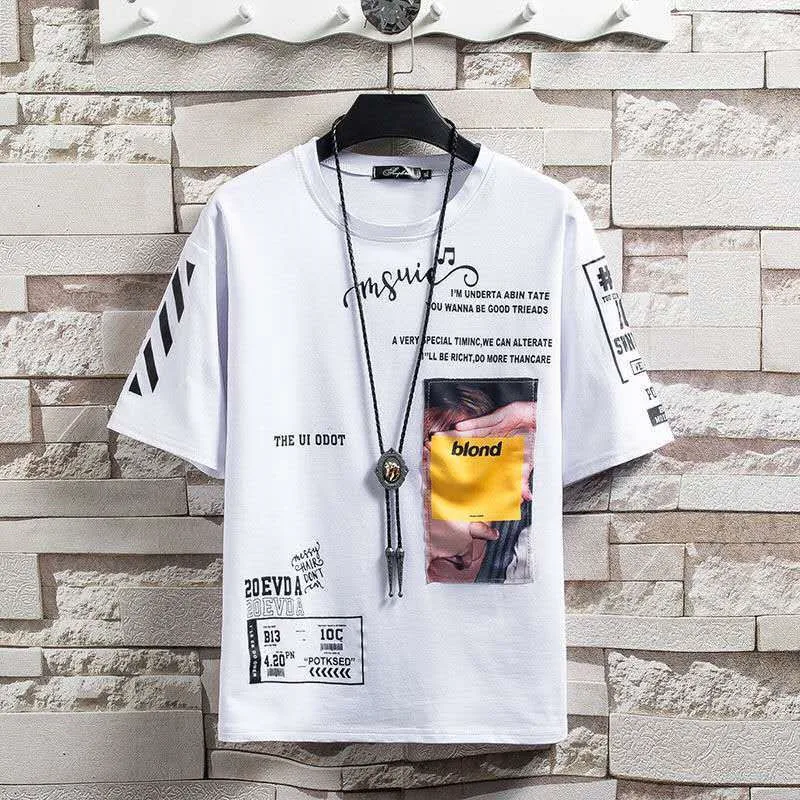 Hip-Hop Marškinėliai Vyras Harajuku Mados Prekės ženklo male Rock marškinėliai Atsitiktinis Vasaros Marškinėlius Streetwear korėjos Stiliaus Negabaritinių Viršūnes Tee Berniukas