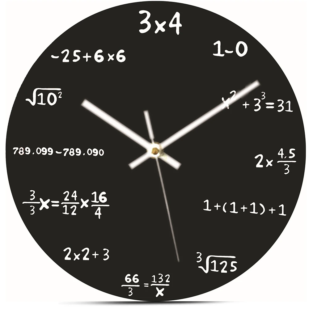 13inch Unikalus Sukurta Matematika Sieninis Laikrodis Apskrito Matematines Lygtis Laikrodis Ant Sienos Klasėje Office Home Apdaila