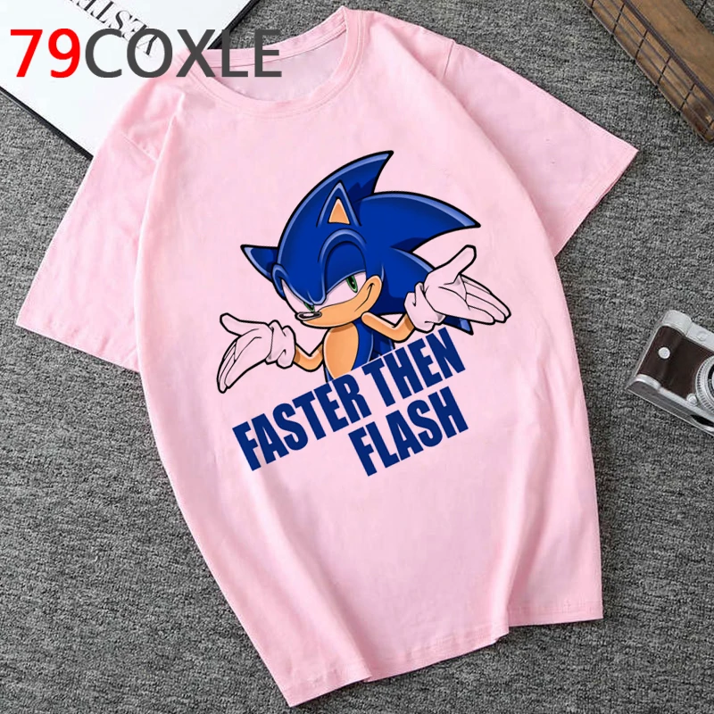 Animacinių filmų Sonic The Hedgehog Vasaros Marškinėliai Vyrams Unisex Mados Juokinga, Print T-shirt Atsitiktinis Sonic Cool Marškinėlius Grafinis Viršuje Tees Vyras