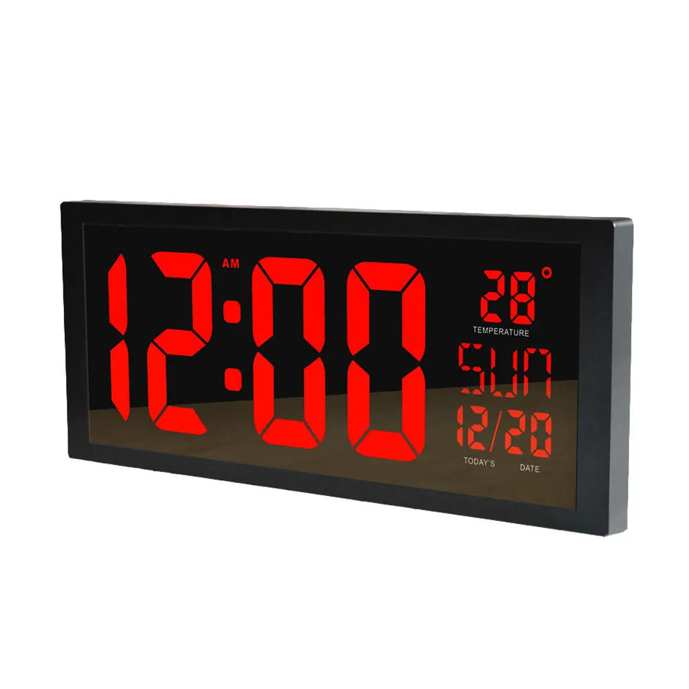 Karšto Didelis Sieninis Laikrodis Raudona Šrifto Skaitmeninis Led Sieninis Laikrodis Su ES Elektros Kištuką Office Home Apdaila