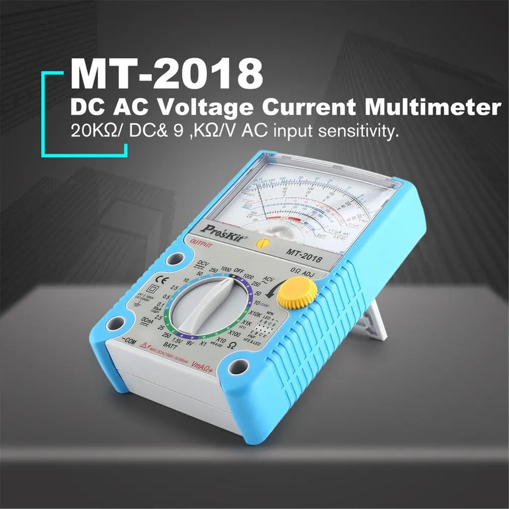 Proskit MT-2017 AC/DC, Analog Grafikas Žymiklį Multimetras Ammeter Atsparumas Talpa Diodų Volt Amp Ohm hFE LED Meter