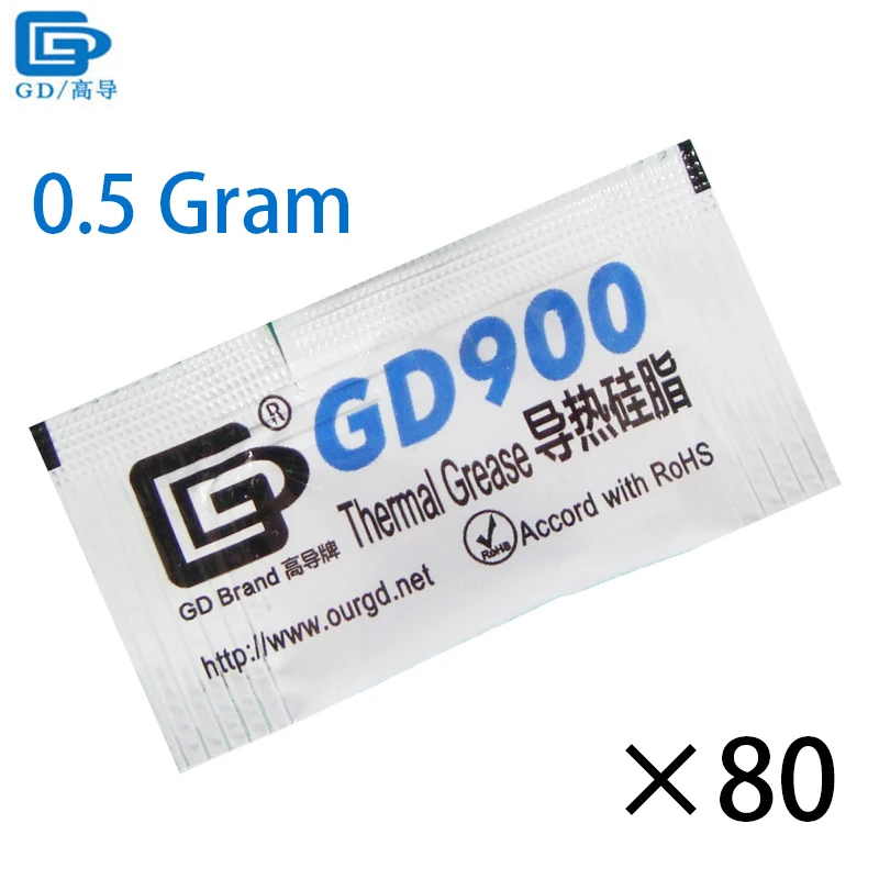 GD900 Terminė Pasta, Tepalas Silikoninis Šilumos Kriaukle Junginys Aukštos kokybės 80 Vienetų Pilka Neto Svoris 0.5 Už Gramą CPU Aušintuvo MB05