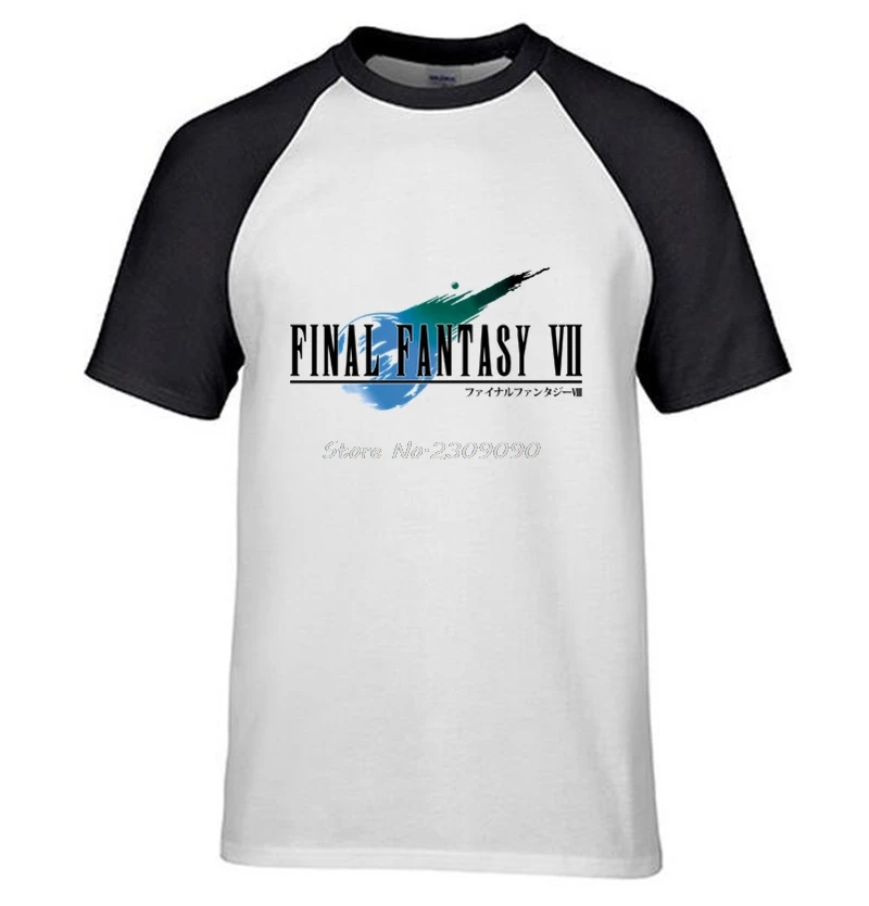 Vyrai Anime Žaidimas Final Fantasy VII FF7 marškinėliai Baltos spalvos Medvilnės, Raglan rankovės O-Kaklo Marškinėlius Viršūnes Tees