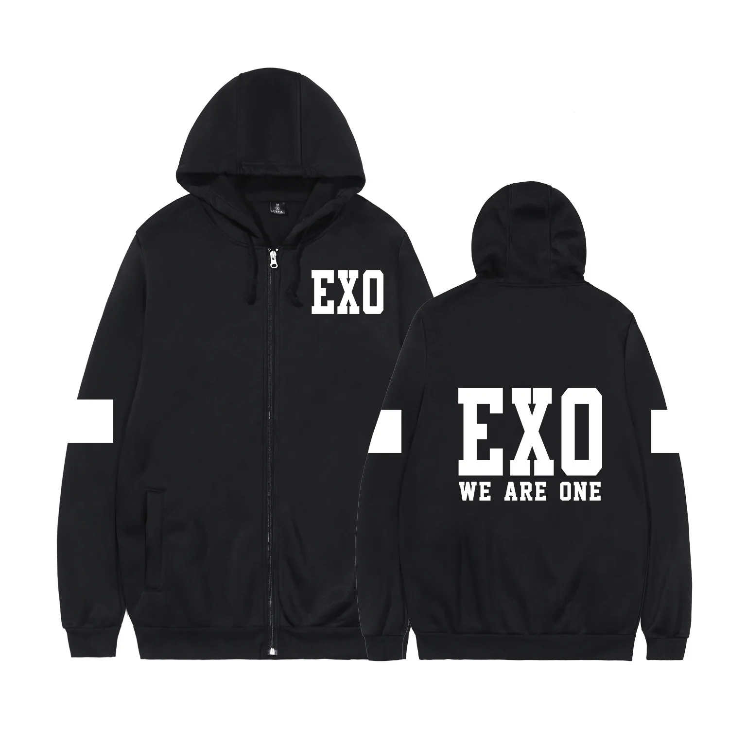 2019 KPOP Exo hoodie palaidinukė 2019 naujo stiliaus drabužius Zip-up hoodies moterų atsitiktinis marškinėlius TAO CHEN SUHO SEHUN XIUMIN