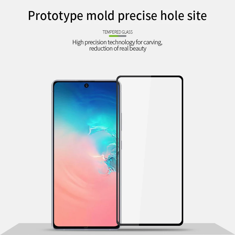 MOFi stiklas grūdintas pilnas draudimas screen protector For Samsung Galaxy Note 10 Lite S10 Lite Spalvinga Visą stiklo apsauginė plėvelė