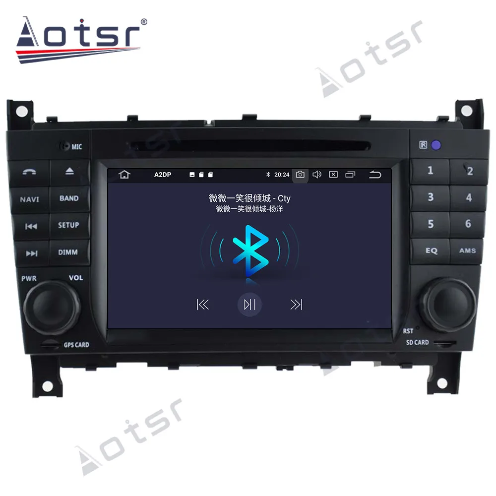 Aotsr Android 10.0 4+64G Automobilio Radijo, GPS Navigacijos DSP Benz C-Class W203 2004+ HD Automobilinis Auto Stereofoninis Vaizdo Daugiaformačių DVD Grotuvas