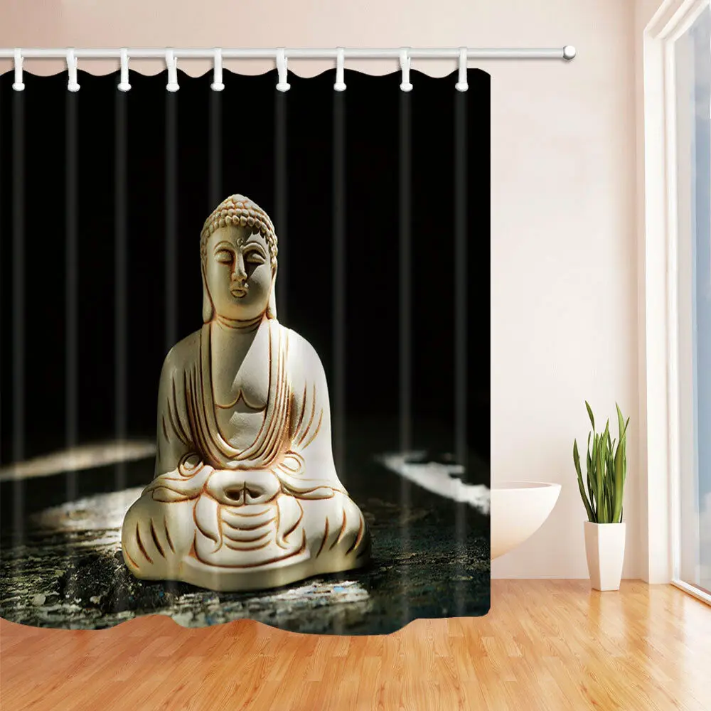 3D Spausdinimo Dzeno Buda Akmens Drožyba Dušo Užuolaidos Vonios Vandeniui Audinio