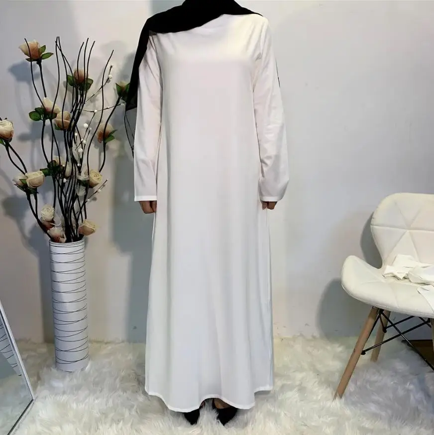 Vėliau kaip šilkiniai sklandžiai audinio Musulmonų Apdaras abaja syari moteris visas ilgis paprastas Musulmonų abaja pamaldos, abayas su diržo F2034