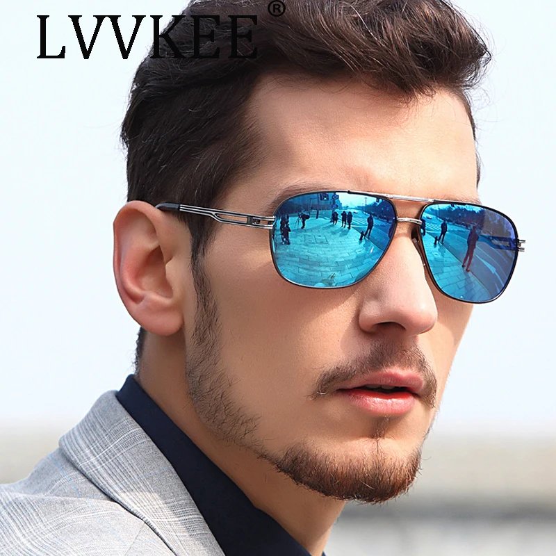 NAUJAS Prabangių Prekės ženklų Mados Poliarizuota akiniai nuo saulės, Didelis rėmas Vairavimo Akiniai vyrų Vairavimo automobilio vyras saulės akinius, mėlynas UV400