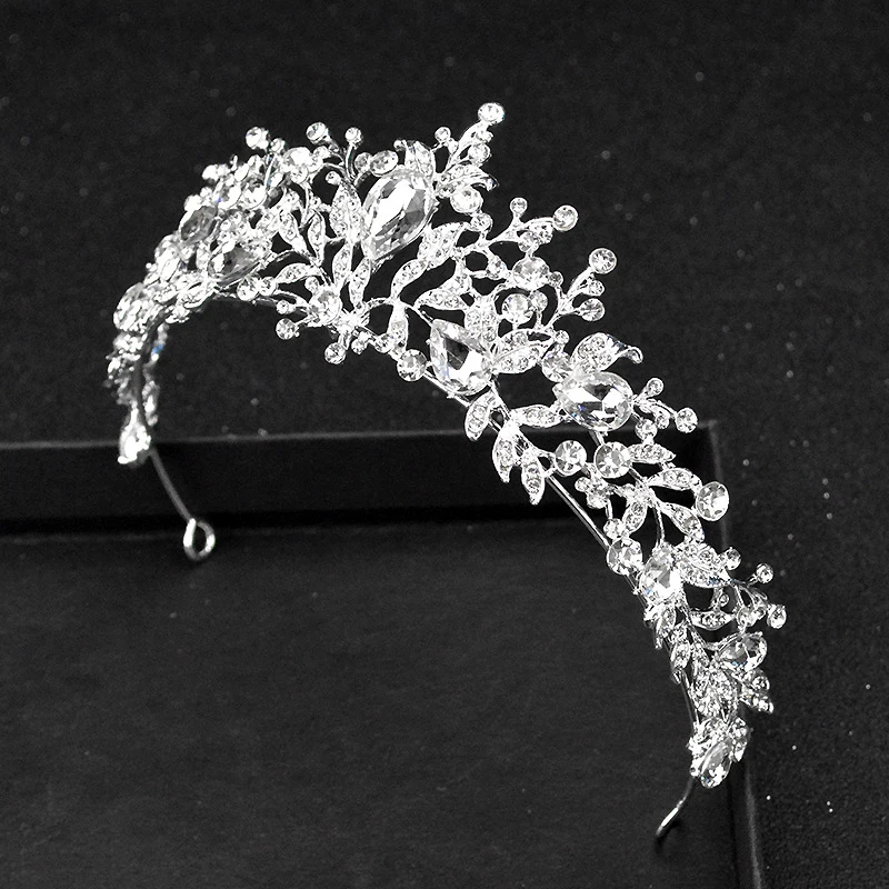 Mados Kalnų Krištolas Moterų Bridal Crown Elegantiškas Kristalų Ir Diamante Tiara Kaspinai Už Vestuves Plaukų Aksesuarai
